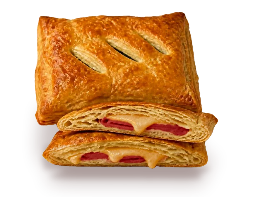 Guava & Cheese puff pastry, cut open