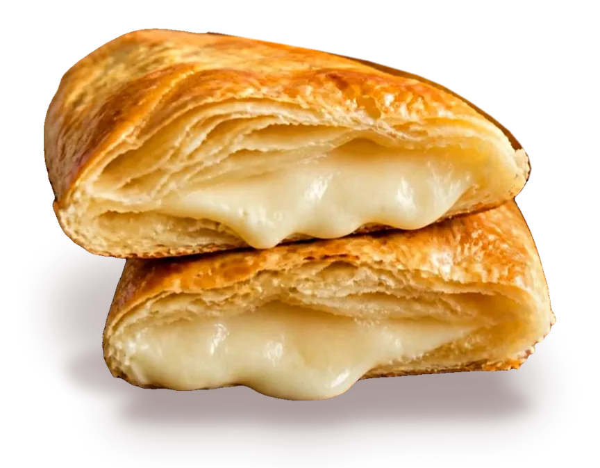 Cheese flaky wrap, cut open