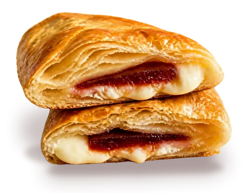 Guava & Cheese flaky wrap, cut open