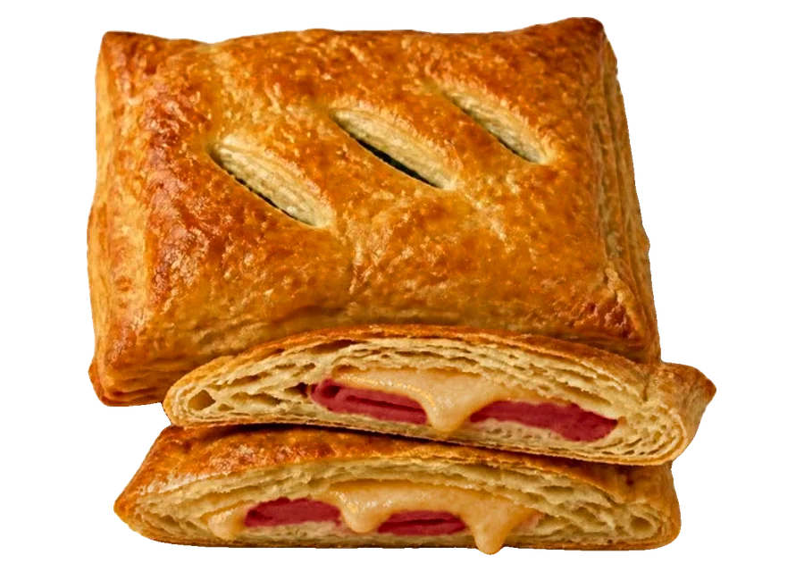 Guava & Cheese puff pastry, cut open