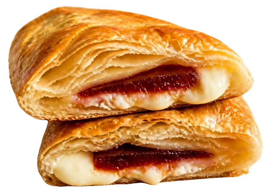 Guava & Cheese flaky wrap, cut open